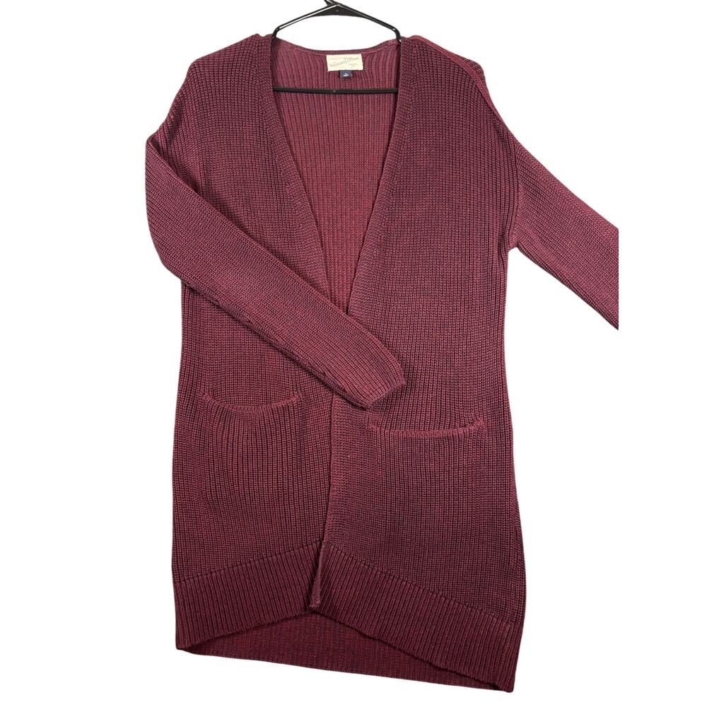 Universal Thread Burgundy 100% Cotton Long Cardigan Small
